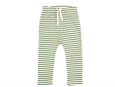 Petit Piao emerald green/dark off white striped pants modal